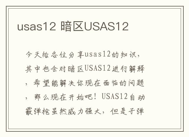 usas12 暗区USAS12